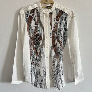 Gucci Tom Ford Silk Horsebit Equestrian Silk Top